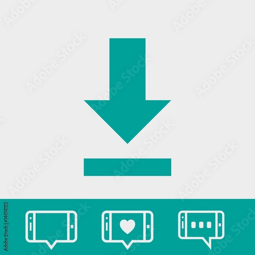 Free Download download icon stock vector illustration flat design - GFXLoad