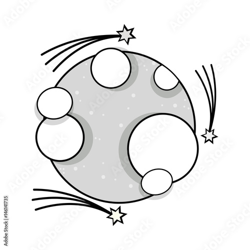 grayscale moon in the nebulae space with astral stars