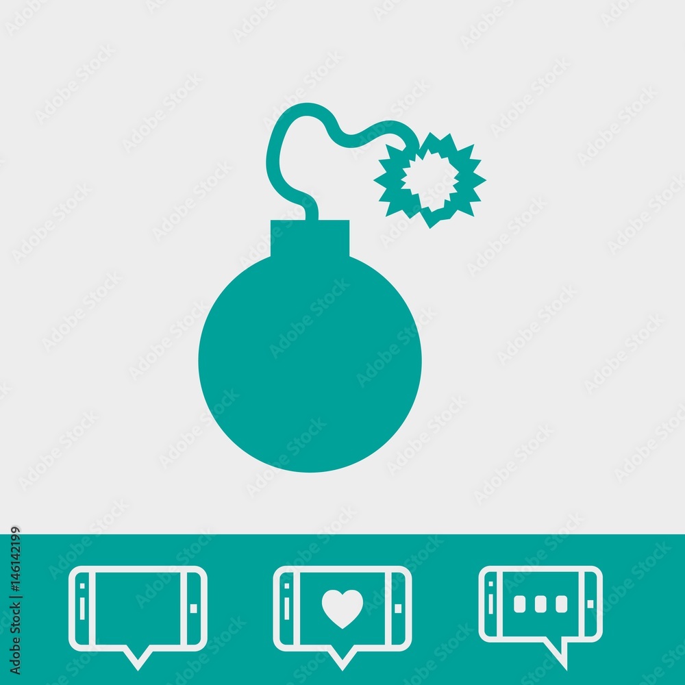 bomb icon stock vector illustration flat design bomb icon stock vector illustration flat design