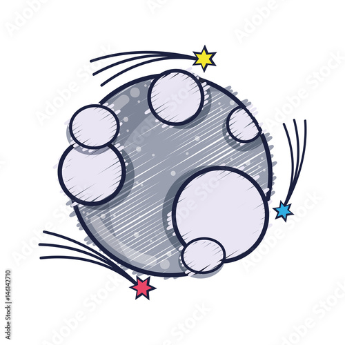 moon in the nebulae space with astral stars