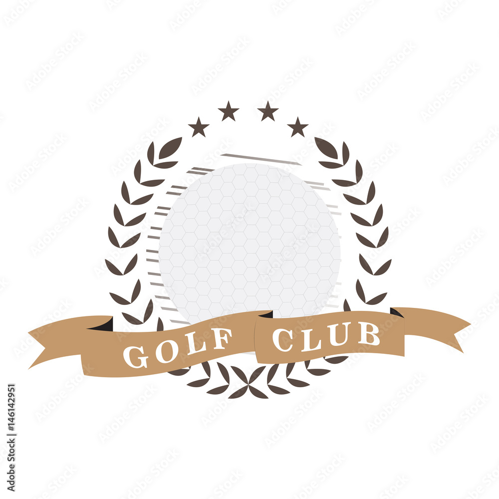 Isolated golf emblem with a laurel wreath, Vector illustration Isolated golf emblem with a laurel wreath, Vector illustration
