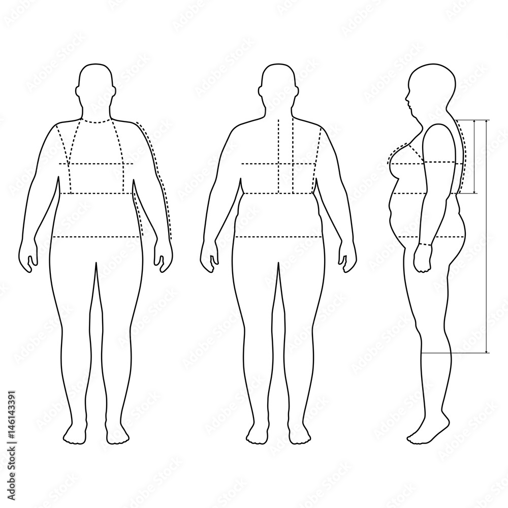 Outlined standing woman Outlined standing woman