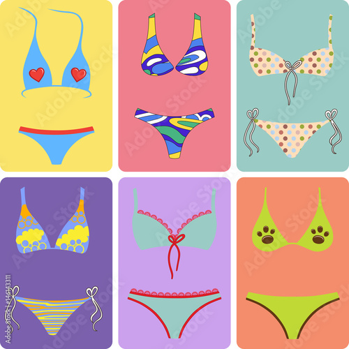 Swimsuits outlined set