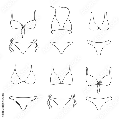 Swimsuits outlined set