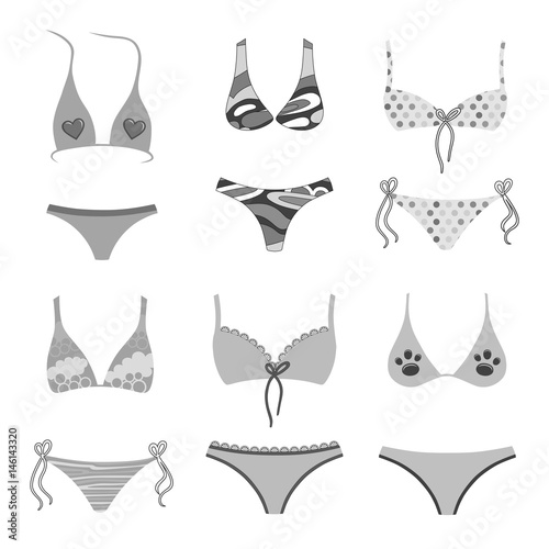 Swimsuits outlined set