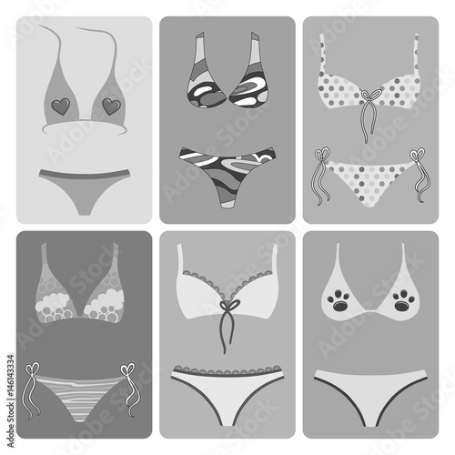 Swimsuits outlined set