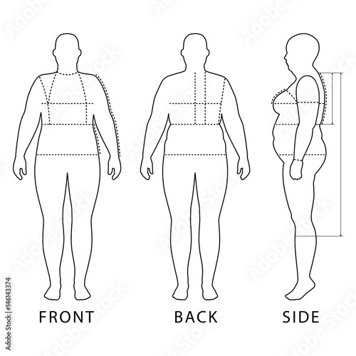 Outlined standing woman