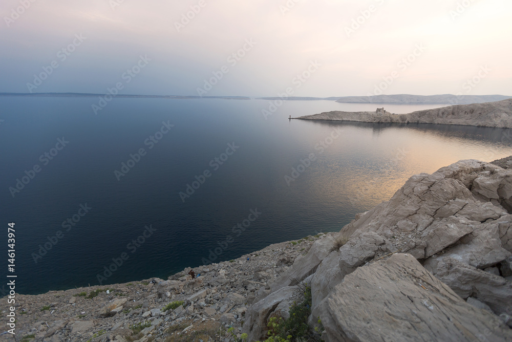 Colorful sunset at adriatic coastline Colorful sunset at adriatic coastline