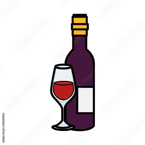 Wine bottle drink icon vector illustration graphic design