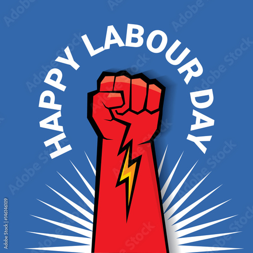 Happy labour day vector label