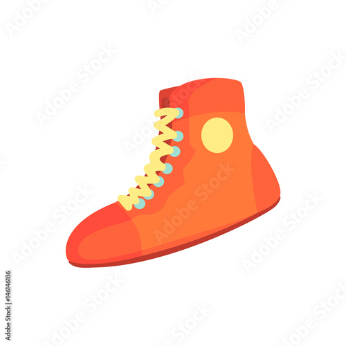 Red boxing shoes, sports equipment. Colorful cartoon vector Illustration