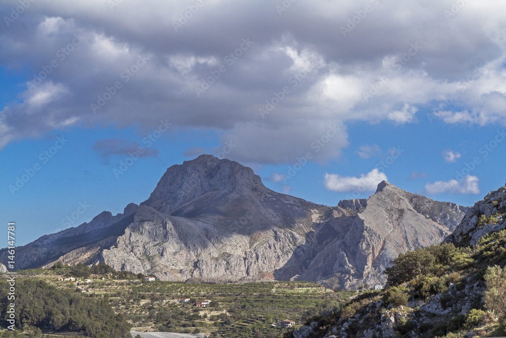 Mountain landscape in Tarbena Valley. Alicante