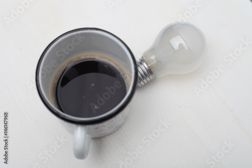 Coffee is always a good idea. Business concept. On a white background. Horizontally.