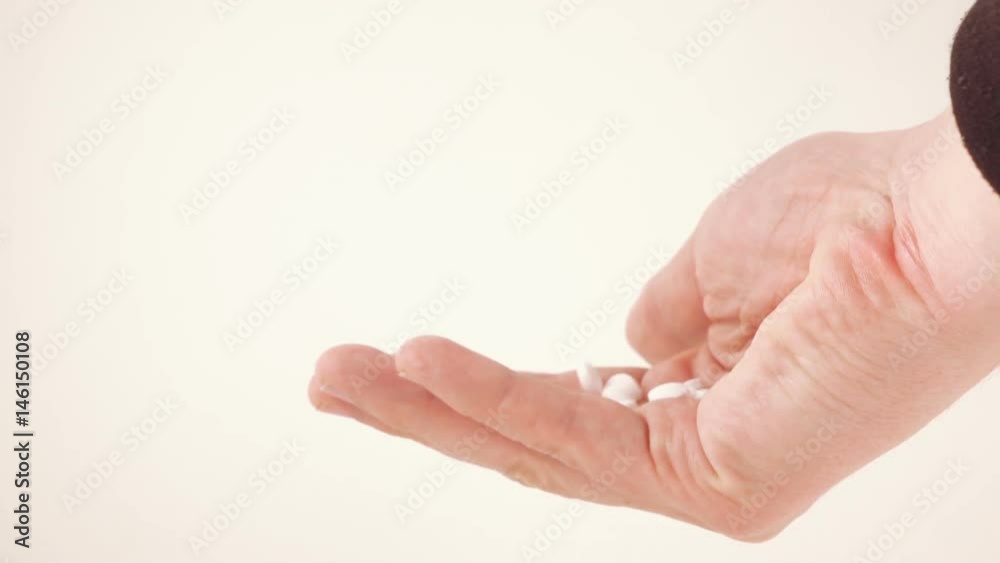 Mint pills in hand Mint pills in hand