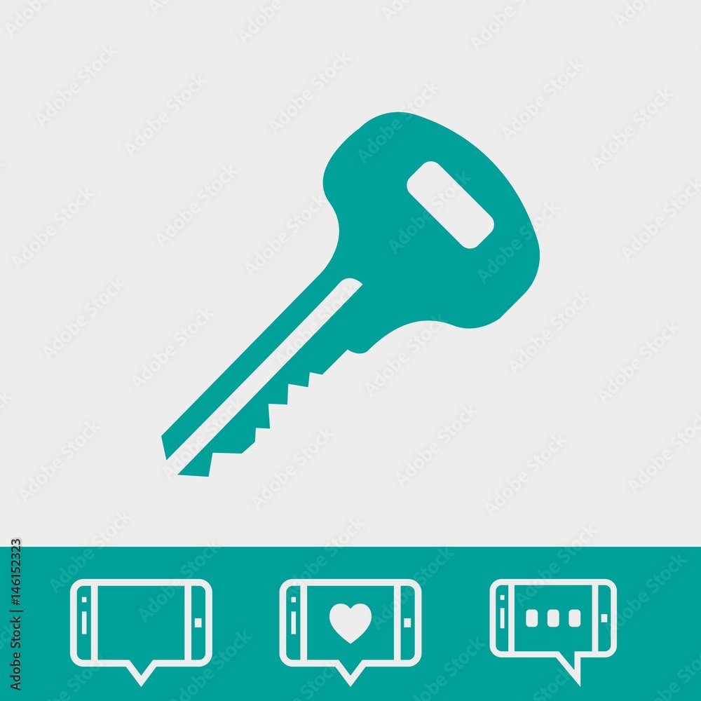 key icon stock vector illustration flat design key icon stock vector illustration flat design
