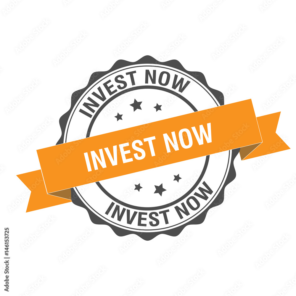 Fototapeta premium Invest now stamp illustration