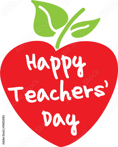 Happy Teachers' Day apple heart