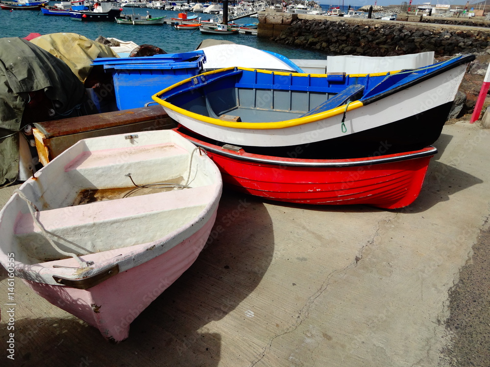 Bunte Boote im alten Fischerhafen von Morro Jable - Fuerteventura