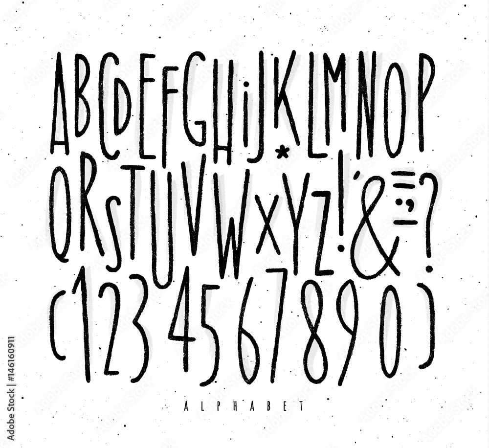 Alphabet straight lines font