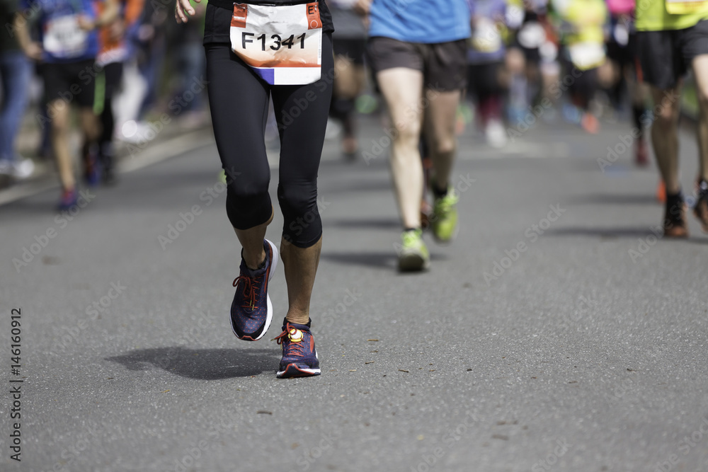 Marathonläuferin in Front