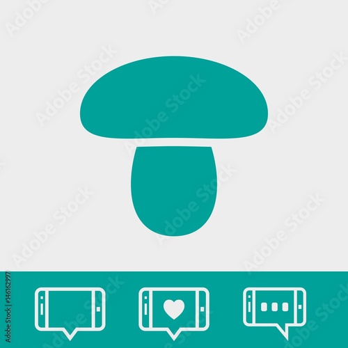 mushroom icon stock vector illustration flat design