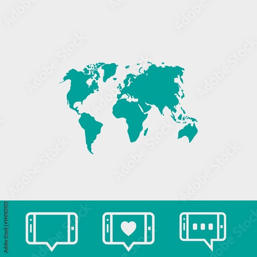 world map icon stock vector illustration flat design