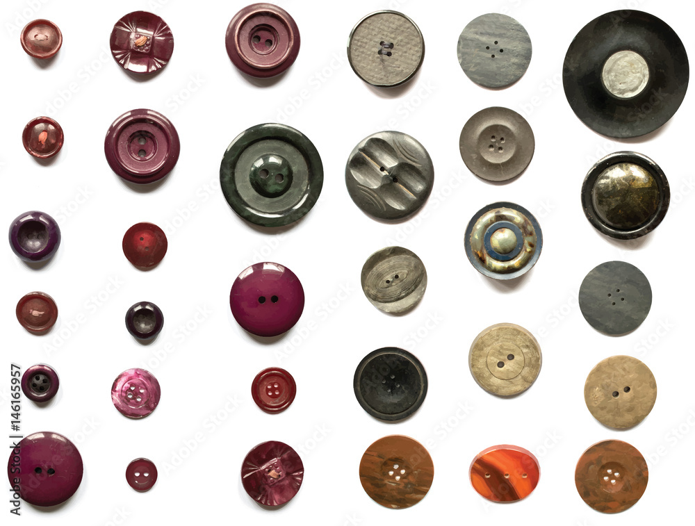 Mixed Collection of Buttons Vectors Mixed Collection of Buttons Vectors