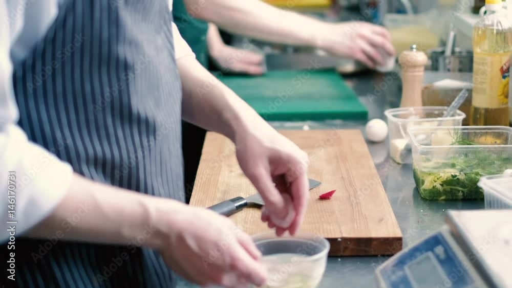 Cook in the restaurant fry meat and Vegetables 4k Cook in the restaurant fry meat and Vegetables 4k