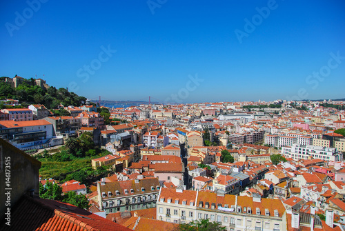 Aerial view of Lisbon from famous viewpoint
