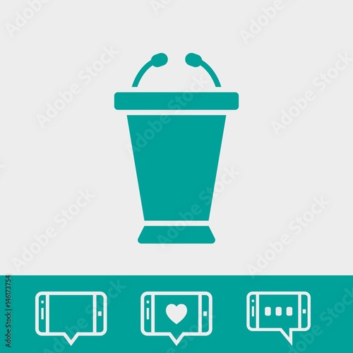lectern with microphone icon stock vector illustration flat design