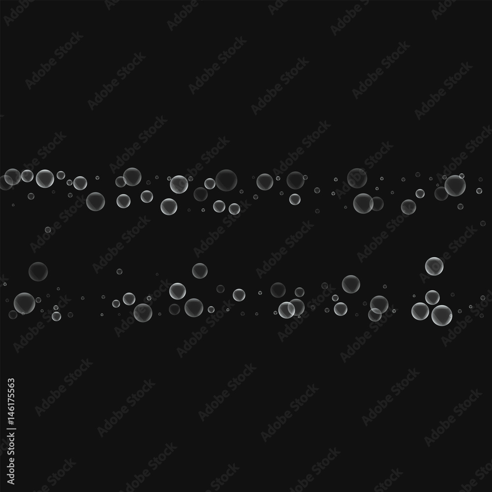 Soap bubbles. Chaotic shape with soap bubbles on black background. Vector illustration. Soap bubbles. Chaotic shape with soap bubbles on black background. Vector illustration.