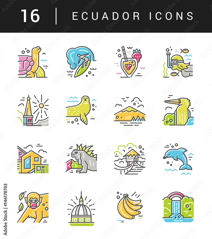 Ecuador symbols Vector