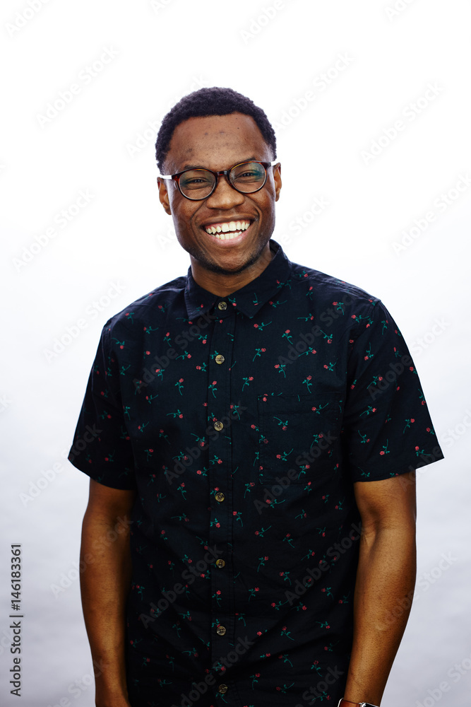 attractive young black male studio smiling at camera attractive young black male studio smiling at camera