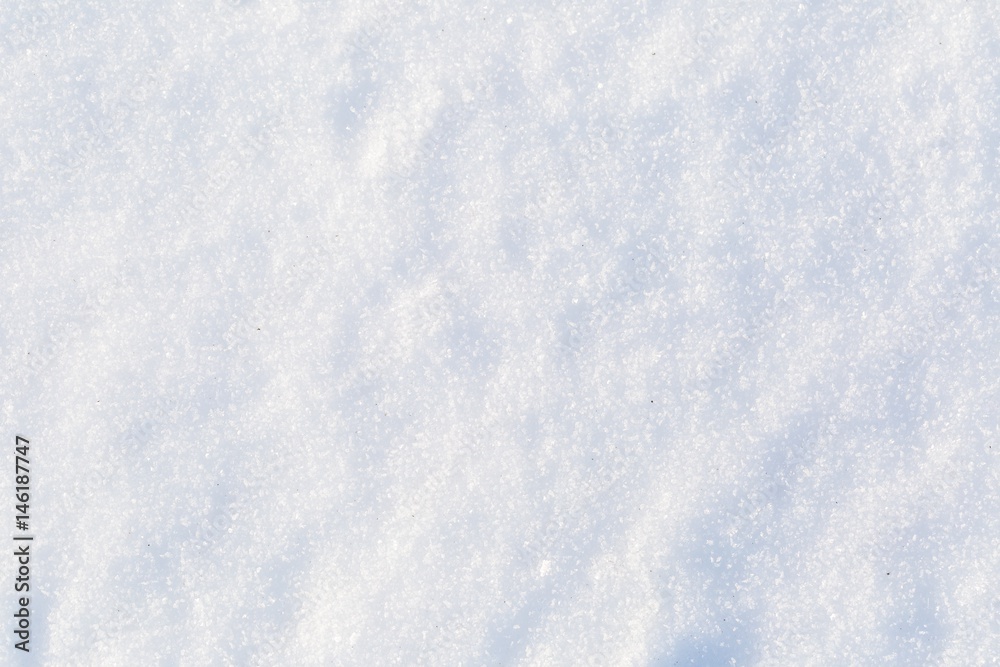 Snow background in close up