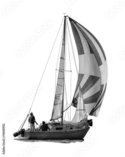 Sailboat on white background