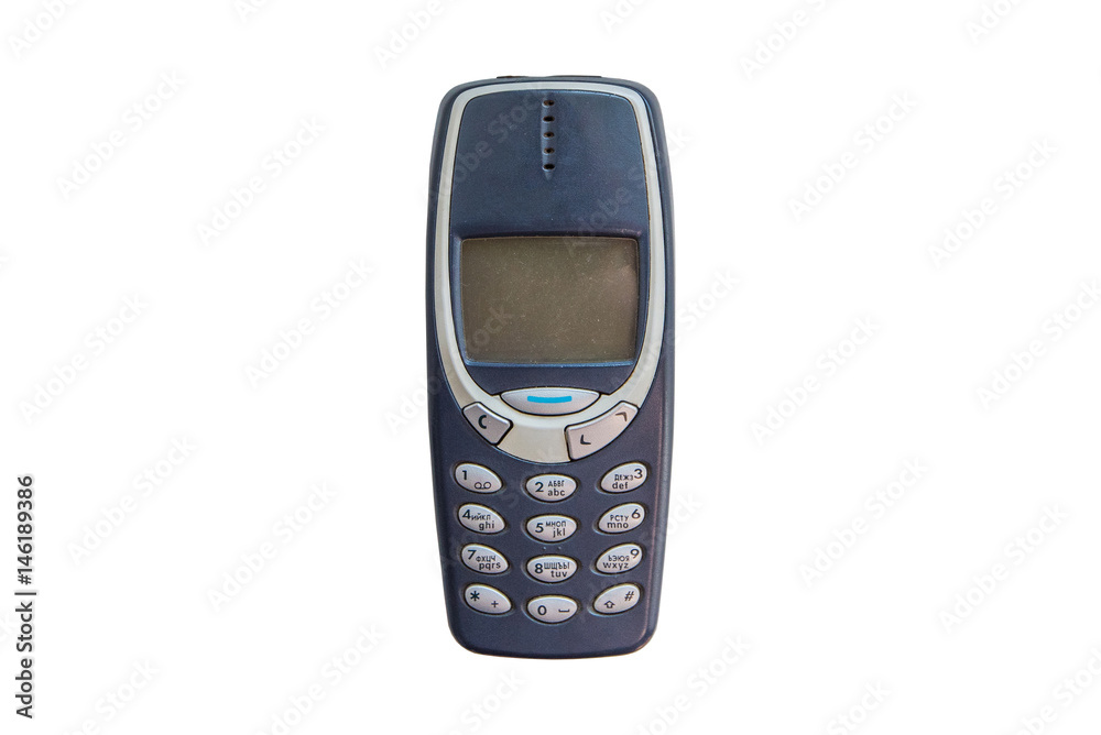 Old cellular mobile phone isolated on white background Old cellular mobile phone isolated on white background
