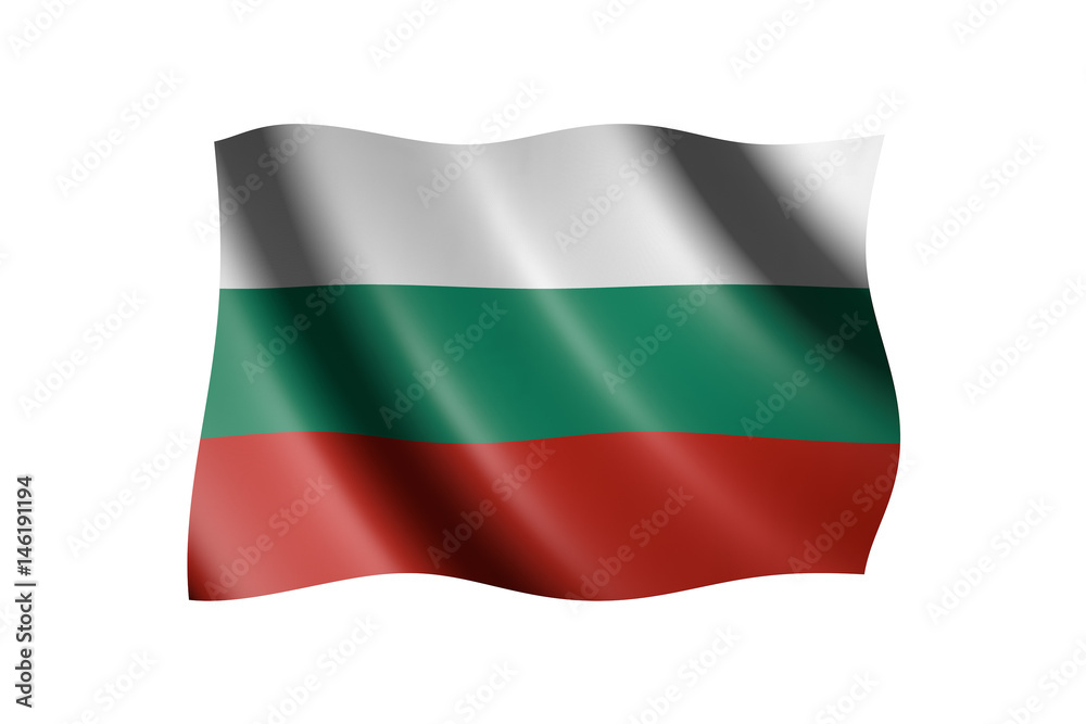 Flag of Bulgaria isolated on white, 3d illustration Flag of Bulgaria isolated on white, 3d illustration