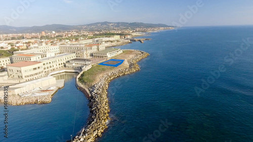 Aerial view of Leghorn buildings - Tuscany, Italy