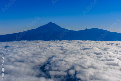 Aerial view of Tenerife. View from airplane window © EwaStudio