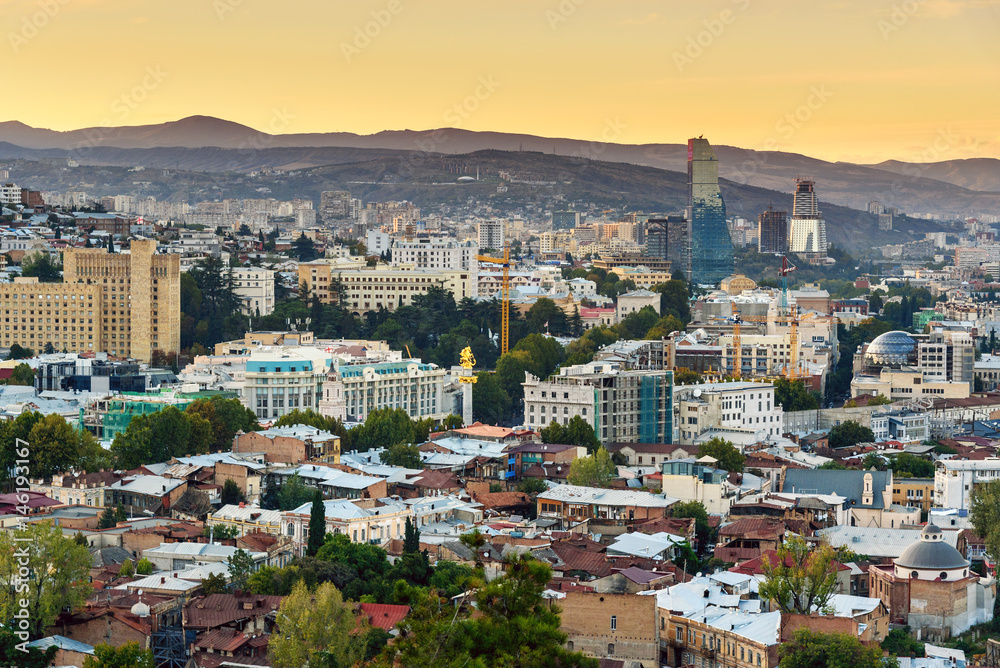 View on Tbilisi city on sunset. Georgia