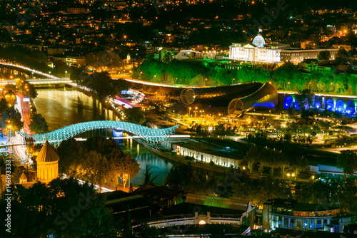Night view of center Tbilisi city. Georgia
