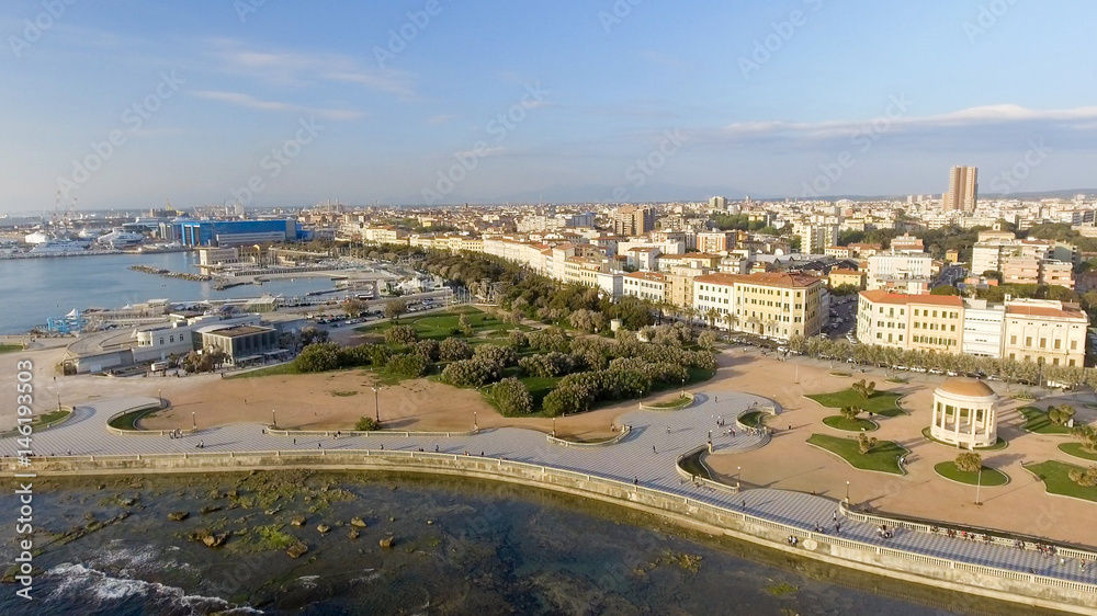 Aerial view of Mascagni Square in Leghorn, Tuscany