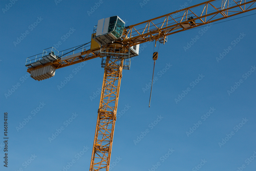 Yellow contruction crane
