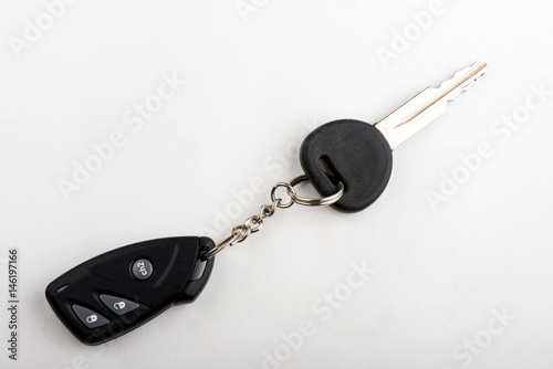 car keys on white background