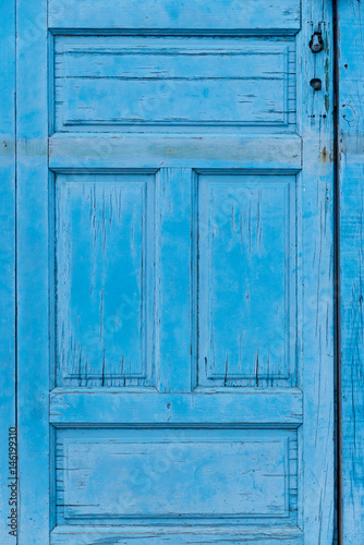 Old Painted Blue Wooden Door for Backgrounds