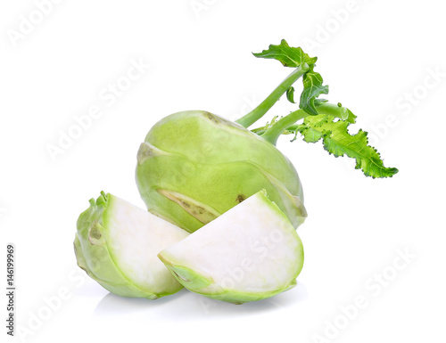 fresh kohlrabi isolated on white background