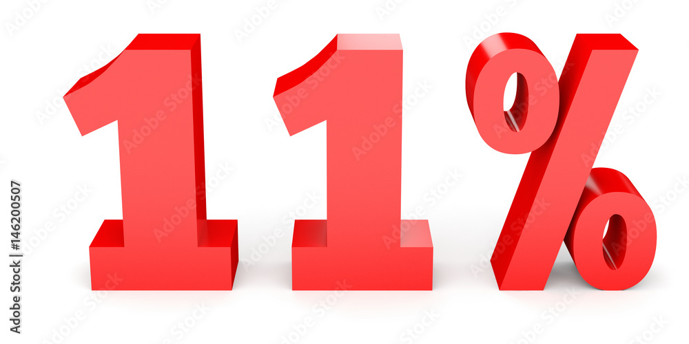 Eleven percent off. Discount 11 %. Eleven percent off. Discount 11 %.