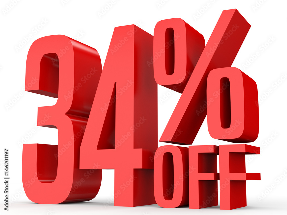 Thirty four percent off. Discount 34 %. Thirty four percent off. Discount 34 %.