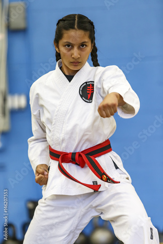 Girl doing Karate