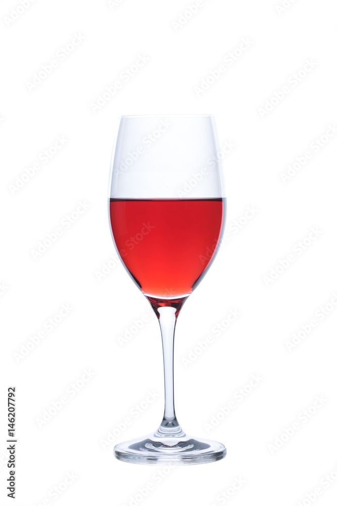 Wineglass with red wine isolated on white Wineglass with red wine isolated on white